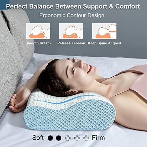 Anvo Memory Foam Pillow for Neck Shoulder Pain Relief