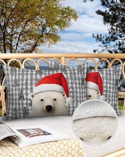Waterproof Pillow Protector 2 Pack Black Buffalo Bear Design