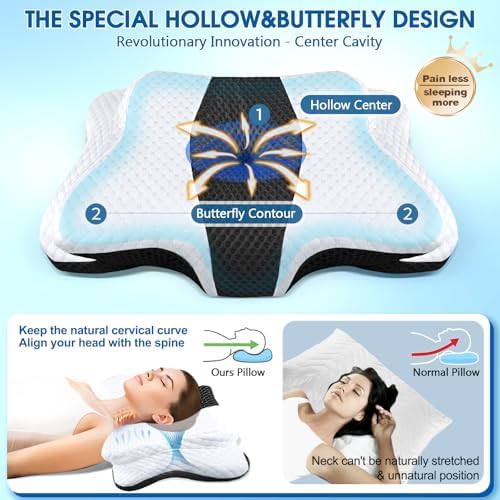 CHxxy Memory Foam Cervical Pillow for Neck Shoulder Pain Relief