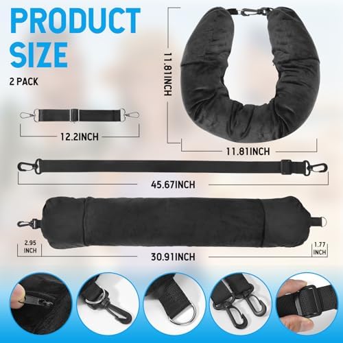 Xlapo 2 Pack Travel Neck Pillow with Clothes Storage Bag