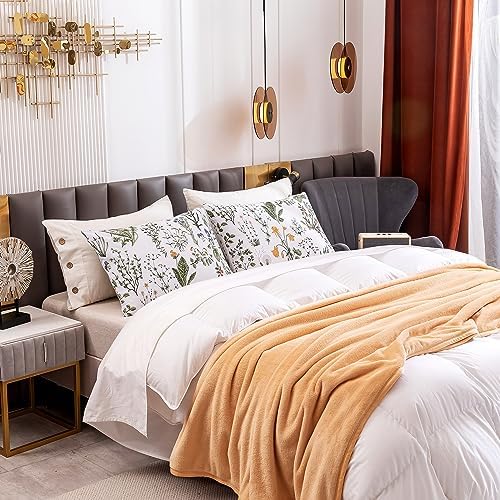 ECOCOTT 100 Cotton Pillowcases 2 Pack Floral Print Standard Size