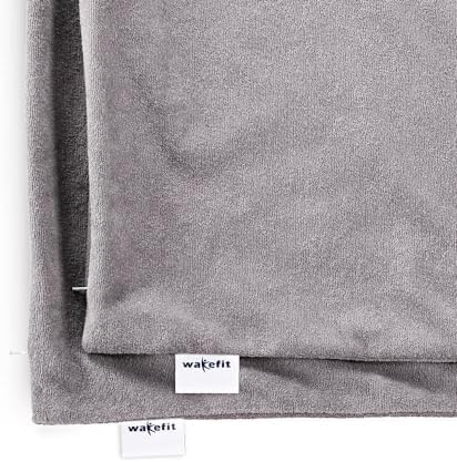 Wakefit Waterproof Terry Cotton Pillow Protectors Set of 2 Grey