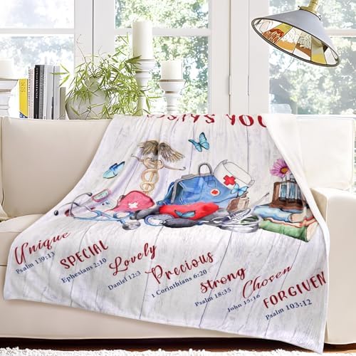 Soft Flannel Nurse Appreciation Throw Blanket 50x60