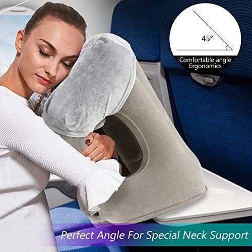 Simptech Inflatable Travel Pillow with Soft Slipcover 1