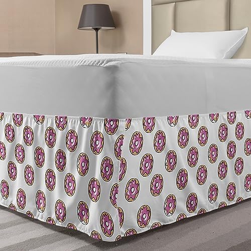 Ambesonne Pastry Bedskirt with Strawberry Sprinkles Design TwinTwin XL