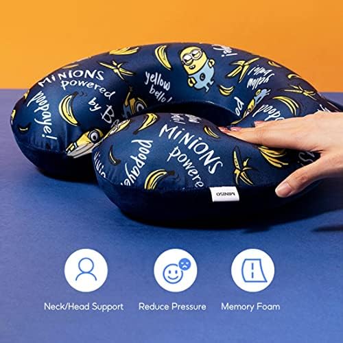 MINISO Minions Travel Neck Pillow with Eye Mask 1