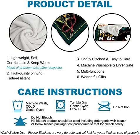MUCHNEE Nurse Blanket - Personalized Throw for Nurses Students Graduates