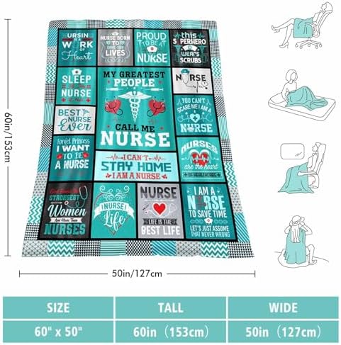 Nurse Appreciation Blanket 60X50 - Best Nurse Ever Gift