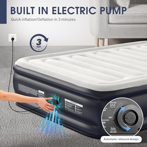 DIVON Queen Air Mattress with Built-In Pump and Storage Bag 1