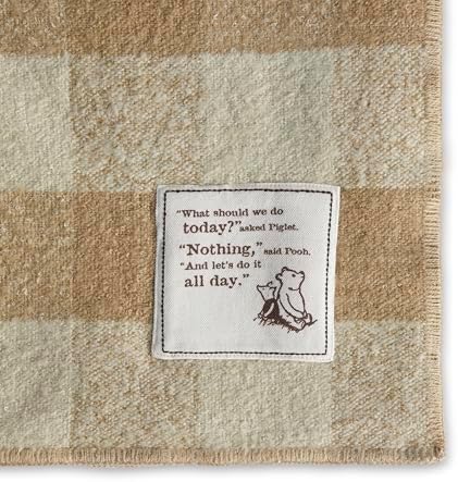 DEMDACO Pooh Classic Yellow Bear Throw Blanket 50x60 Plaid