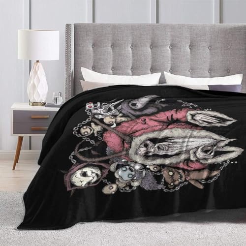Red Christmas Bad Santa Yule Krampus Devil Throw Blanket