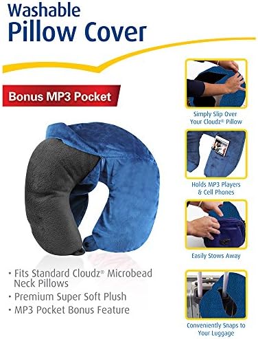 Cloudz Washable Travel Neck Pillow Cover - Blue 1