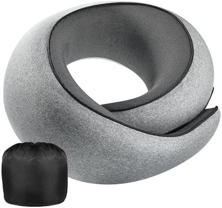 4litamz Travel Neck Pillow with Memory Foam and Velcro Closure