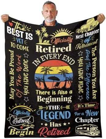 Retirement Blanket for Men 50x60 with Heartfelt Message 1