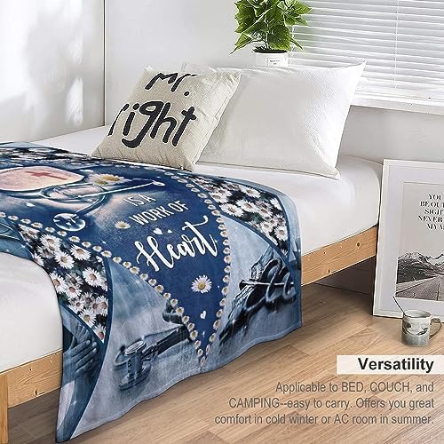 Soft Flannel Nursing Blanket with Cow Print for Adults and Kids