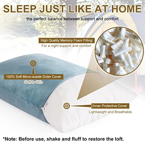 Ivellow Memory Foam Travel Pillow for Camping and Travel