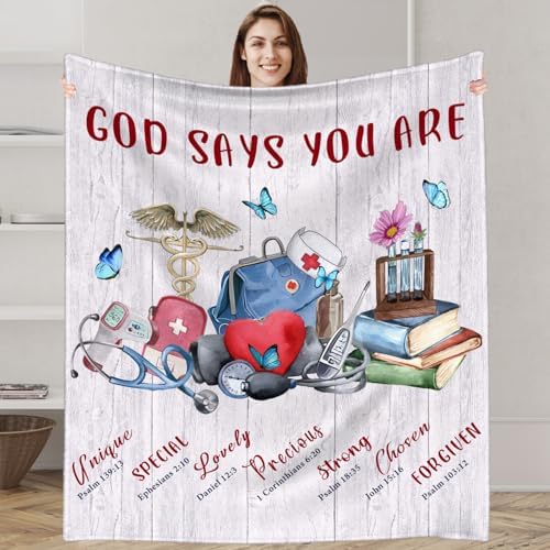 Soft Flannel Nurse Appreciation Throw Blanket 50x60
