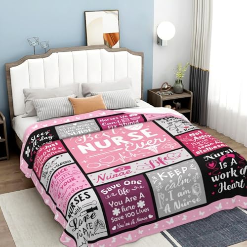 IDOUBEL Nurse Throw Blanket 60X50 Cozy Teacher Gift