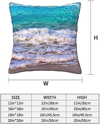 White Beach Tropical Sea Throw Pillow 12x12 Inch