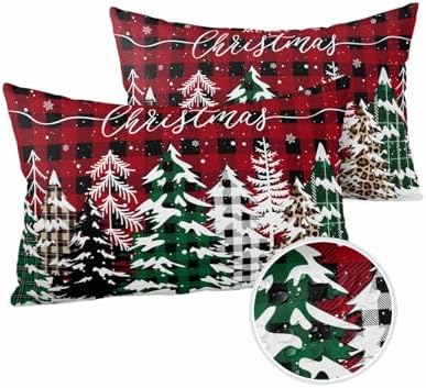 Waterproof Pillow Protector 2 Pack with Plaid Design