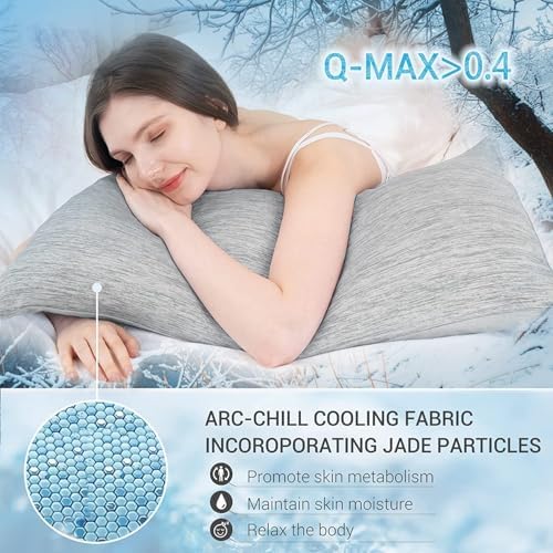 Marchpower Cooling Pillow Cases 2 Pack Gray - Breathable Skin-Friendly