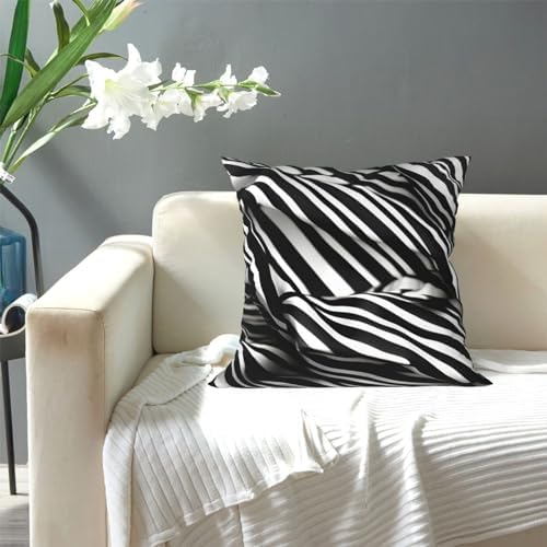 Stripes Throw Pillow CoverSoft 12x12 Inch Square Cushion Case for Couch Bed