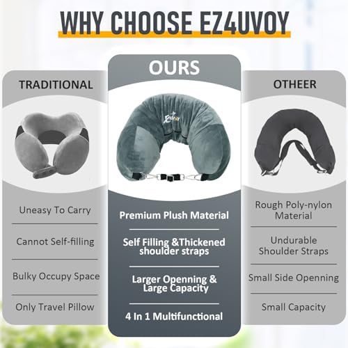 EZ4UVOY Stuffable Neck Pillow with Clothes