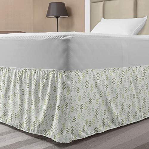 Ambesonne Nature Bedskirt with Fir Tree Print 1