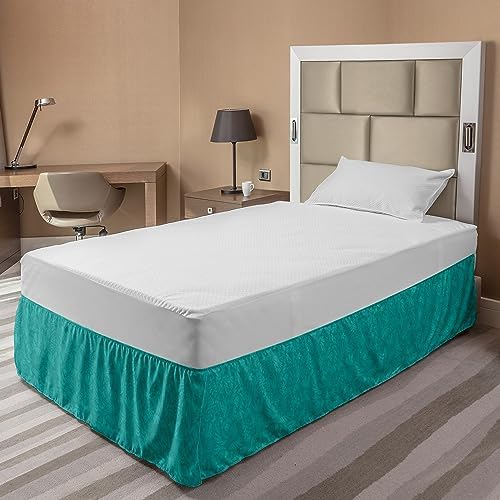 Ambesonne Abstract Bedskirt - Dark Seafoam Teal TwinTwin XL