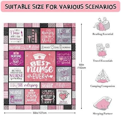 Nurse Appreciation Throw Blanket 60x50 for Women