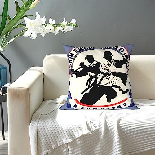 Ogniwo Taekwondo Throw Pillow 12x12 Inch Soft Square Cushion Cover