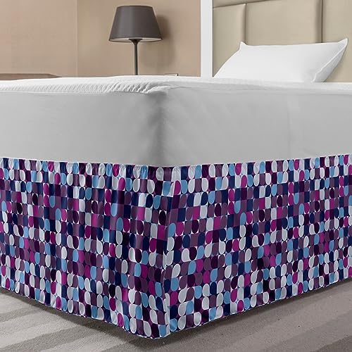 Ambesonne Geometric Bed Skirt - Multicolor Mosaic Lattice Design