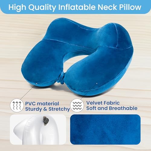 Anmerl Inflatable Travel Pillow with Velvet Cover