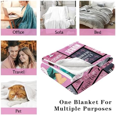 Nurse Appreciation Throw Blanket 50x60 Soft Flannel Gift