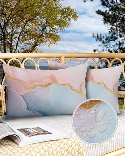 Waterproof Pillow Protectors 2 Pack with Zipper Ombre Pattern
