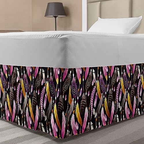 Ambesonne Feather Elastic Bed Skirt TwinTwin XL
