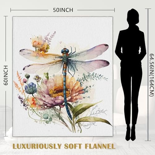Gearsly Dragonfly Throw Blanket 50x60 Inches