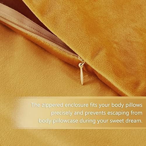 StangH Velvet Pillowcases Set of 2 Warm Gold 20x30 Inch Zippered Covers