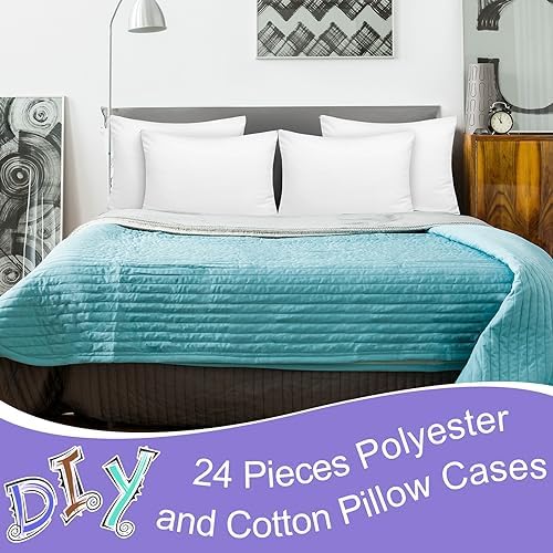 Shimeyao 24 Pcs Zippered Pillow Protectors White