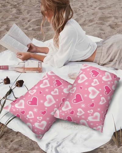 Waterproof Pillow Protector 2 Pack with Zipper and Valentines Day Star Design