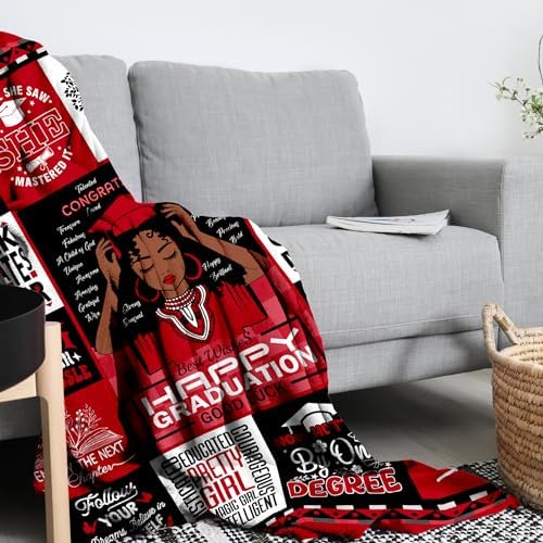 VMASUEY Graduate Throw Blanket 60 X 50 for Black Women