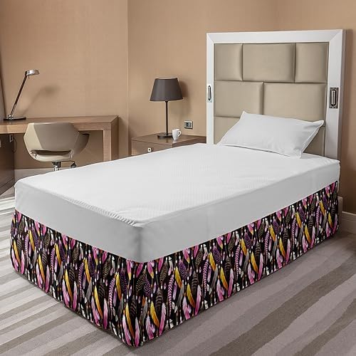 Ambesonne Feather Elastic Bed Skirt TwinTwin XL
