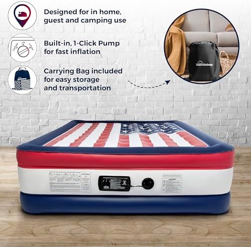 SoundAsleep Dream Series Queen Air Mattress with ComfortCoil Tech Built-in Pump