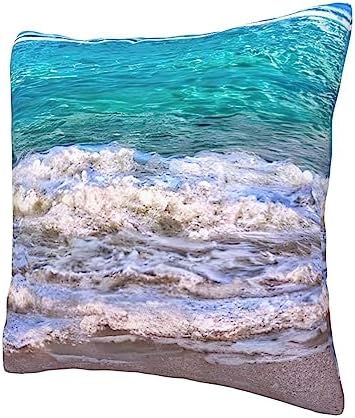 White Beach Tropical Sea Throw Pillow 12x12 Inch