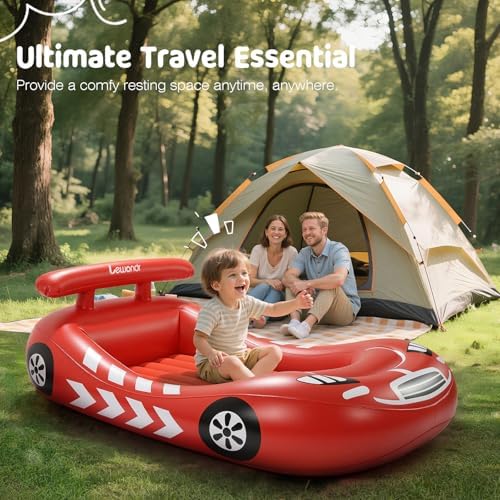 Lewondr Inflatable Racecar Toddler Bed Red