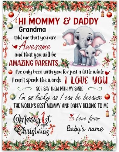 Custom Mommy Blanket with Personalized Messages and Names