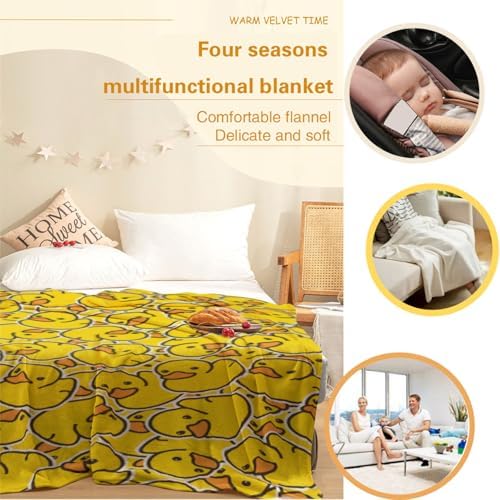 Cute Duck Blanket Flannel Fleece Throw for Kids Bedroom