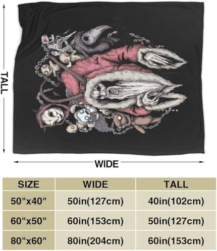 Red Christmas Bad Santa Yule Krampus Devil Throw Blanket