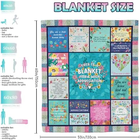 Akoigun Thank You Blanket for Women 60x50 Inches 1