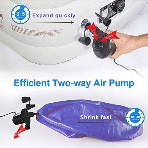 Ncidole FBve Electric Air Pump - Dual Power 3 Nozzles Quick Fill